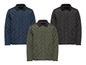Drie quilted jassen in navy, zwart en groen.