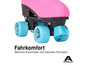 Roze roller skates met blauwe wielen van Apollo