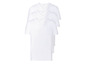 Drie witte V-hals T-shirts van Livergy.