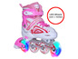 Roze inline skates met LED-wielen van Apollo.