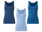 Drie blauwe tanktops van het merk s.Oliver.