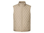 Beige gewatteerd vest met rits.