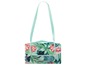 Picknickdeken met tropische print, flamingo's en bloemen.