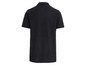 Zwart poloshirt met witte details.