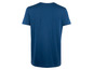 Een donkerblauw T-shirt met korte mouwen.