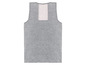 Een grijs tanktop met een witte kant inzetstuk op de rug.