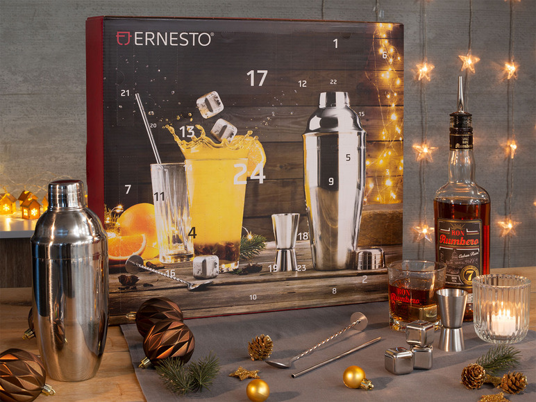 Ga naar volledige schermweergave: ERNESTO Adventskalender cocktail accessoires 42-delig - afbeelding 4