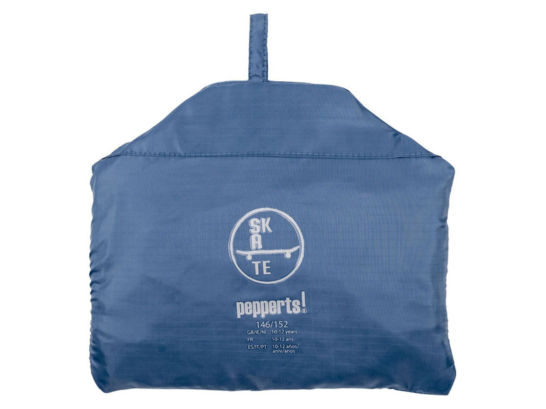 Blauwe Pepperts! skateboard tas voor kinderen van 10-12 jaar.