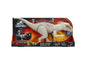 Een witte Indominus Rex dinosaurus speelgoedfiguur van Jurassic World Dino Rivals.