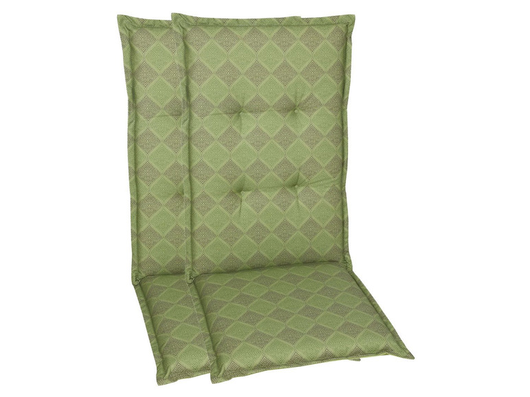 GO-DE Textil Tuinstoelkussens (Groen, Stoelkussens voor stoelen met een normale rugleuning)