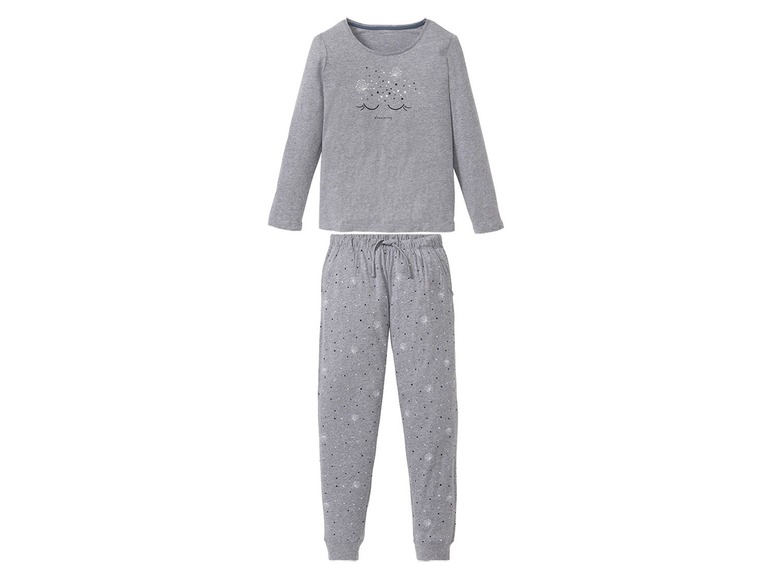 Grijze pyjama met lange mouwen met sterrenprint.