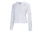 Witte Puma hoodie met lange mouwen en blauwe details.