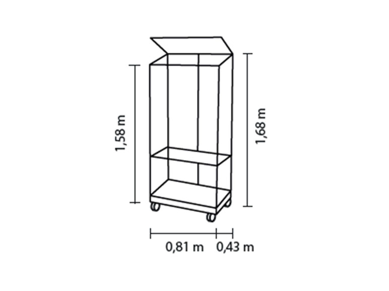 Een metalen rolwagen met twee planken.