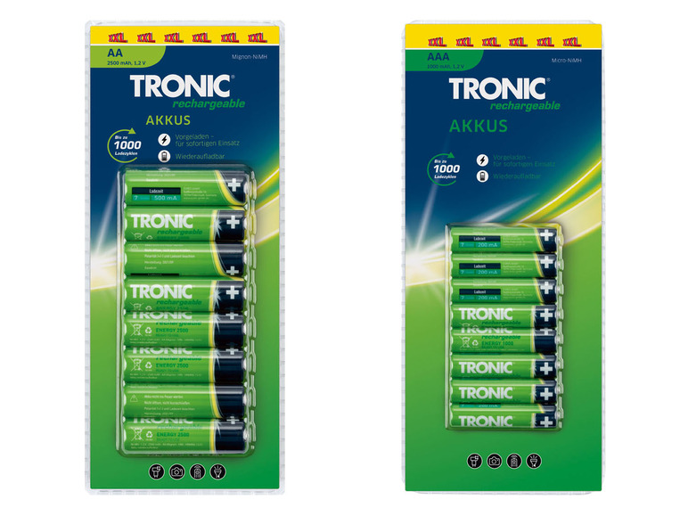 Ga naar volledige schermweergave: TRONIC® Oplaadbare batterijen AA of AAA - afbeelding 1
