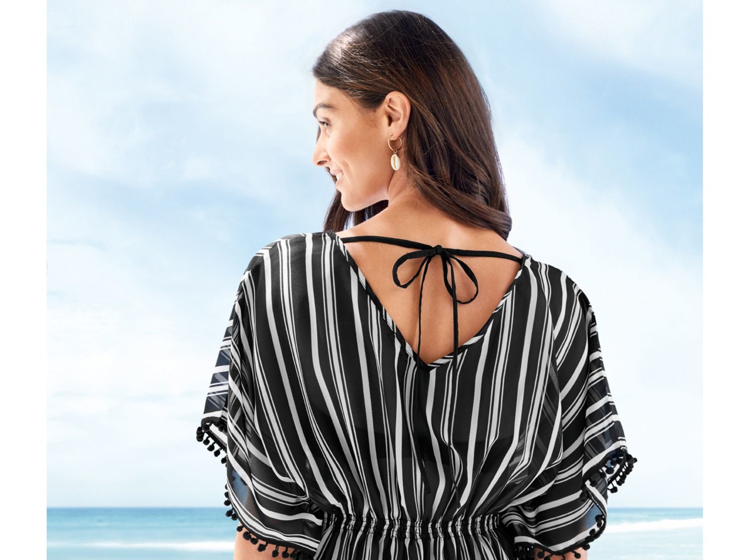 Mieuid Zomerblouse voor dames, chiffon, tuniek, chic, strandshirt