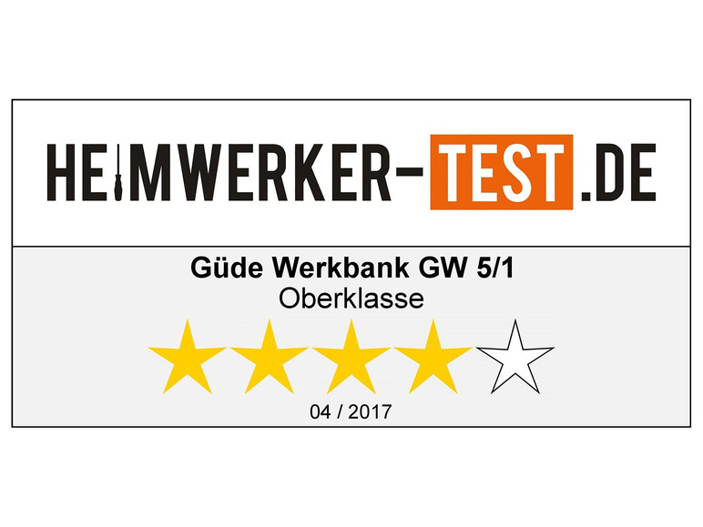 Heimwerker-Test.de beoordeelt Güde werkbank GW 5/1 als topklasse.