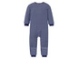 Blauwe gestreepte baby romper.