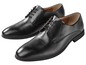 Twee paar zwarte leren herenschoenen met veters.