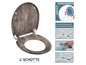 Toiletzitting met houtlook, makkelijk te verwijderen en schoon te maken.