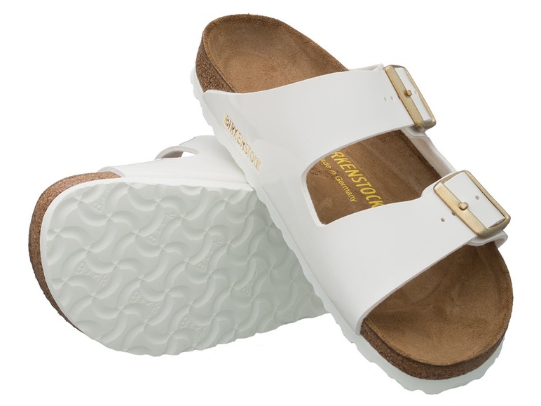 Ga naar volledige schermweergave: Birkenstock Vrouwen sandalen wit lak - afbeelding 1