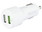 Witte autolader met twee USB-poorten van TRONIC.