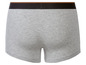 Grijze boxershorts met zwarte tailleband.