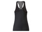 Zwart sporttop met mesh rugpand.