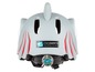 Grijze shark helm met rode details van CrazySafety.