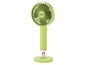 Een groene draagbare ventilator van Unold met een magnetische standaard.