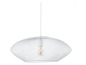Witte hanglamp met een gaasvormig kap.