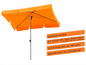 Een oranje parasol met UV-bescherming 50+ van Hohenstein.