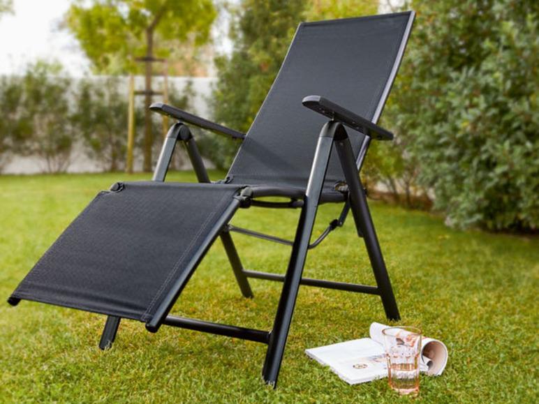 Ga naar volledige schermweergave: florabest Aluminium relaxstoel zwart - afbeelding 9