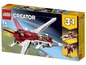 LEGO Creator 3-in-1 set met een rode straaljager.