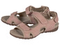 Twee paar roze sandalen met gespen.
