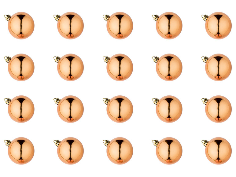 Een patroon van glanzende, gouden kerstballen.