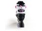 Witte inline skates met roze accenten.