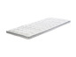 Witte matras topper met een geruit patroon.