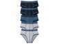 Vier paar Casual Look onderbroeken in grijs, donkerblauw en lichtblauw.