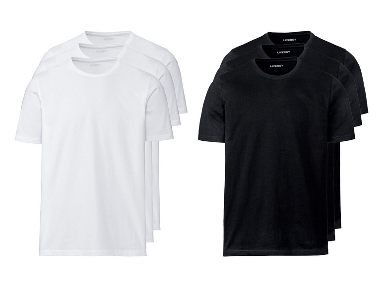 Ga naar volledige schermweergave: LIVERGY® T-shirts voor heren, set van 3, puur katoen - afbeelding 1