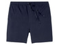 Donkerblauwe slaapshort met trekkoord.