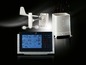 Een draadloos weerstation met windmeter, regenmeter en display.