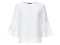 Witte blouse met kant en bell sleeves