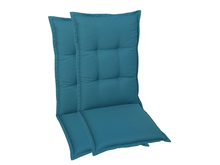 GO-DE Textil Tuinstoelkussens (Petrol, Stoelkussens voor stoelen met een normale rugleuning)