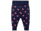 Donkerblauwe broek met rode hartjes