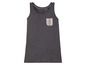 Een grijs tanktop met een gestreept zakje van Esmara.