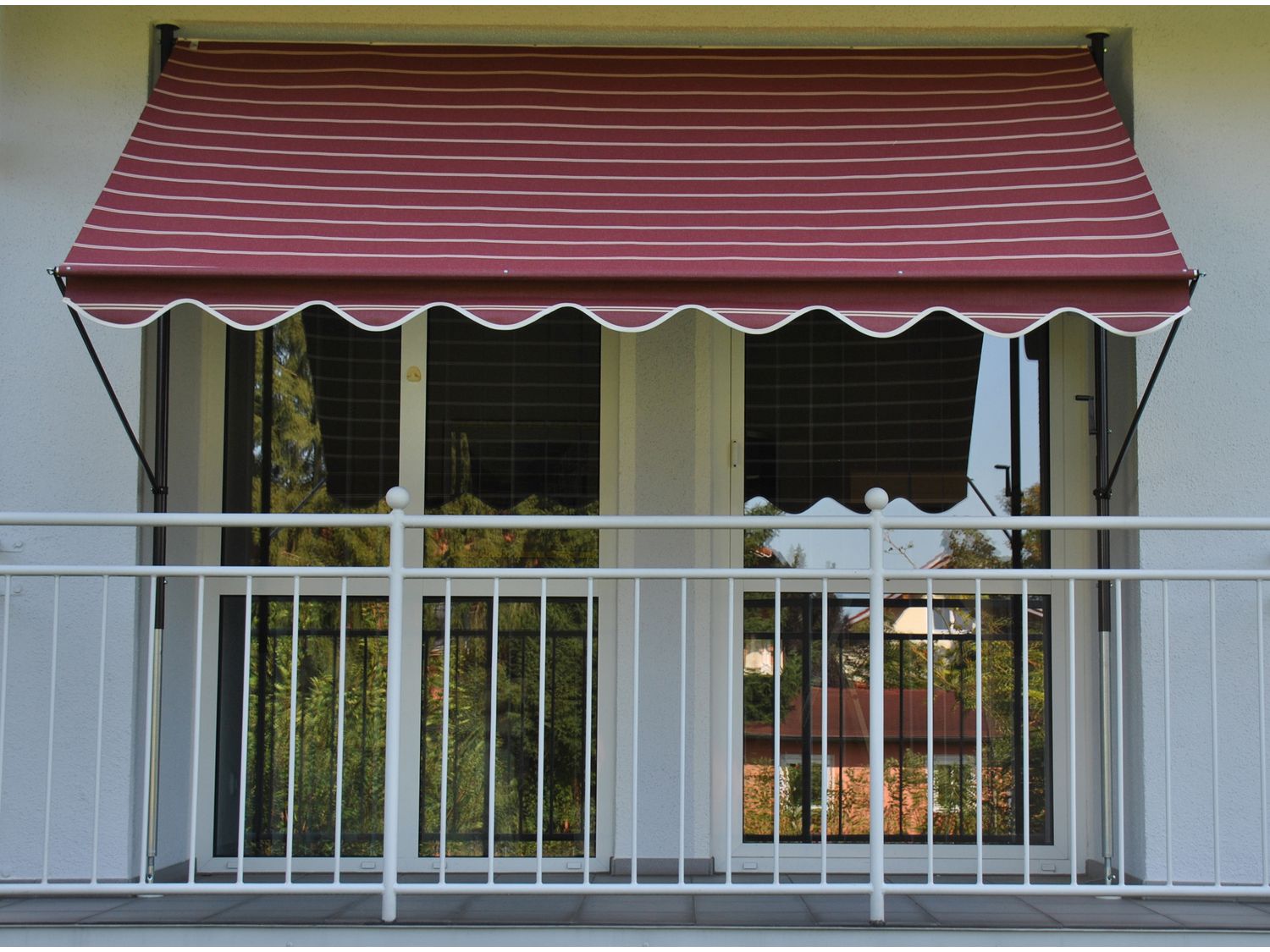 Angerer Klemluifel (bordeaux, krijtstreep beige, 250 cm breit) afbeelding