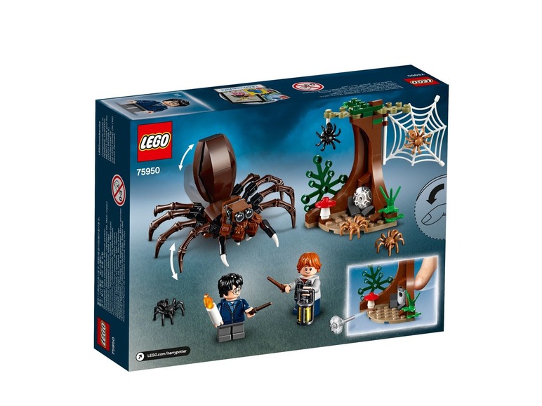LEGO Harry Potter set met Aragog de spin en een web.
