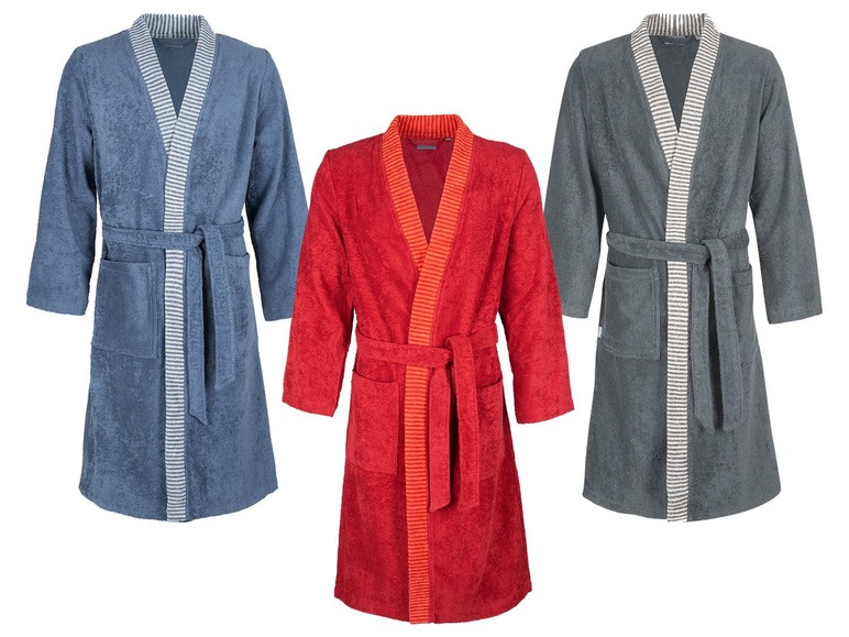 Ga naar volledige schermweergave: Egeria badjas heren «Bruno», Kimono, zuiver katoen, verschillende maten - afbeelding 1