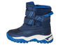 Blauwe winterschoenen met fleecevoering en klittenbandsluiting.