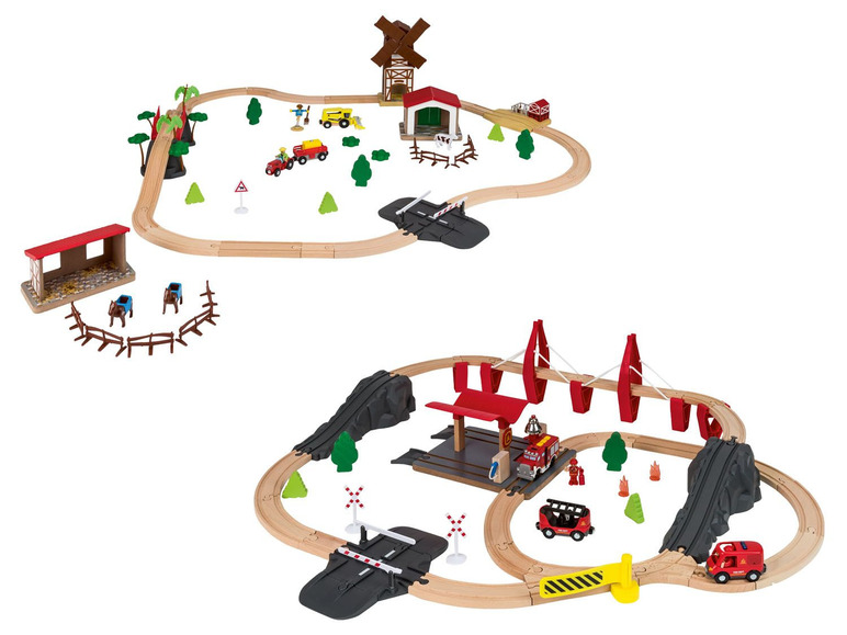Ga naar volledige schermweergave: Playtive Houten treinbaansets - afbeelding 1